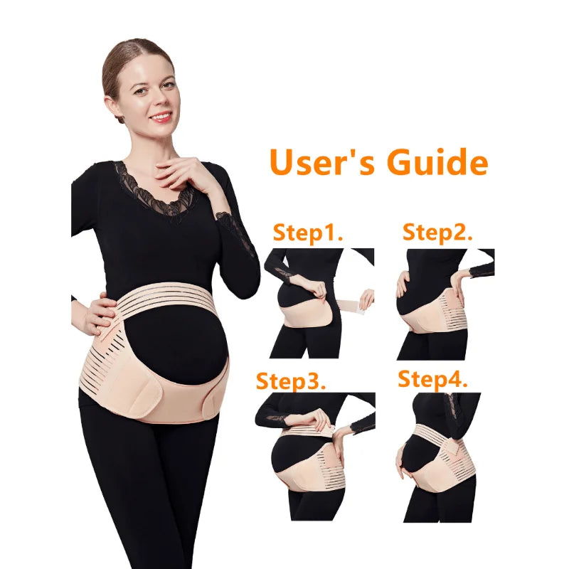 Pregnancy belly and back support belt